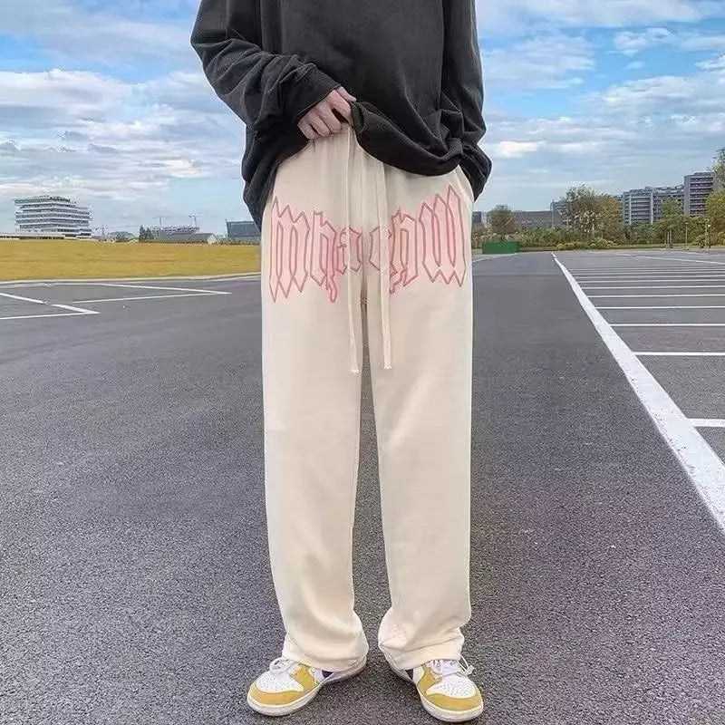 Letter Print Straight Sweatpants