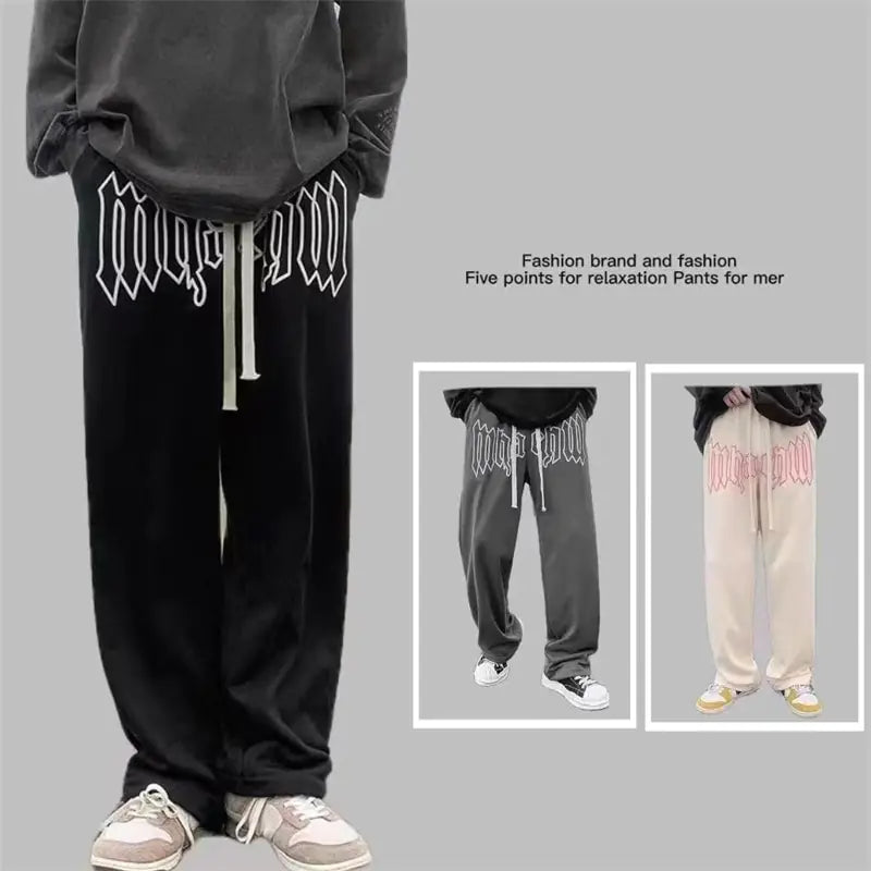 Letter Print Straight Sweatpants