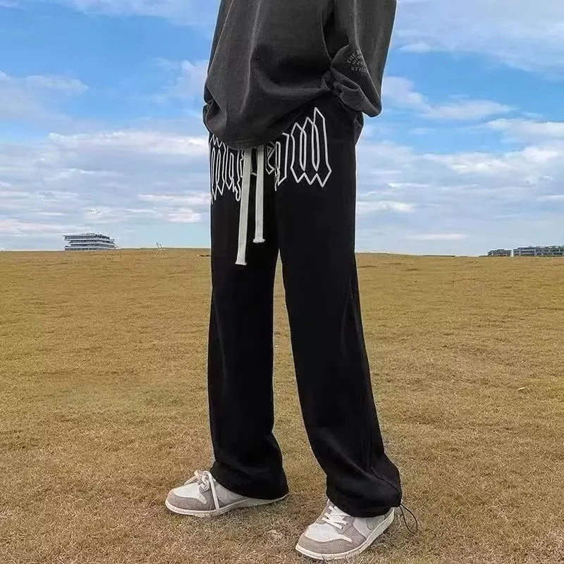 Letter Print Straight Sweatpants