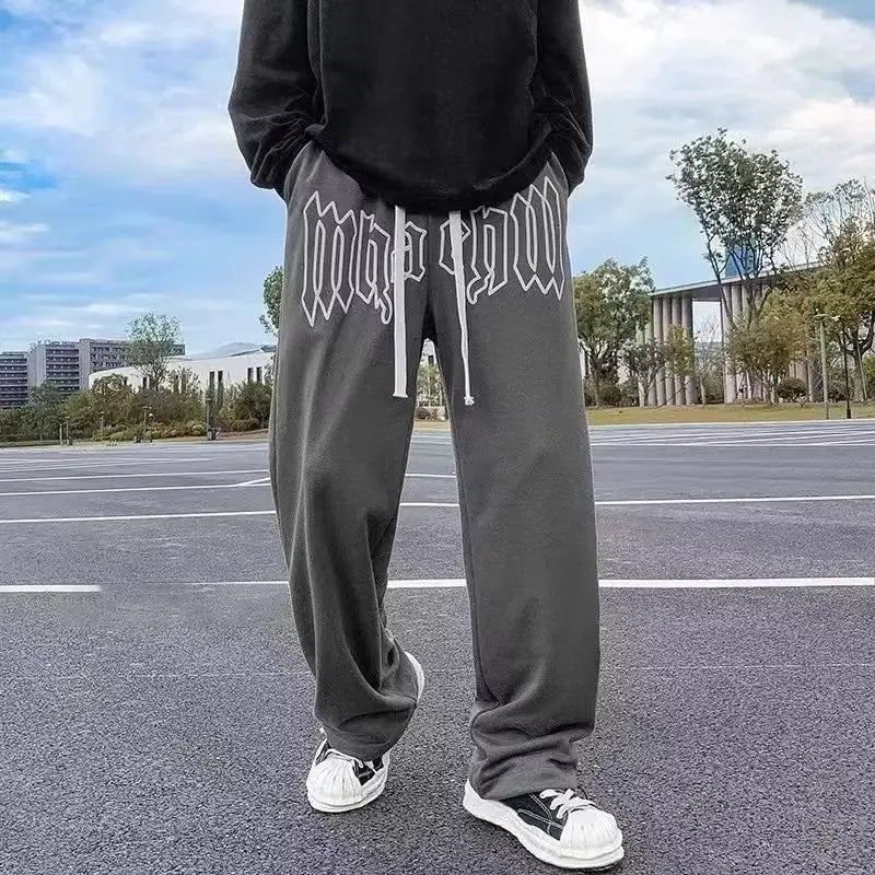 Letter Print Straight Sweatpants